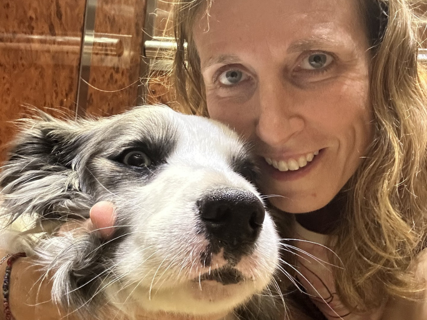 Kateřina Vlčková with a dog