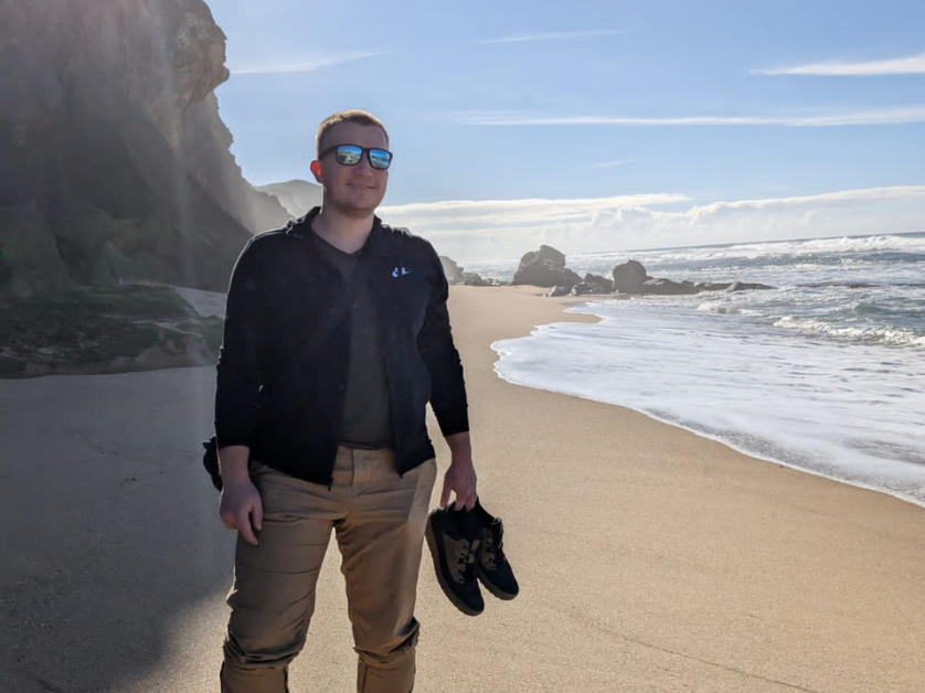 Volodymyr Kovalchyn by the ocean